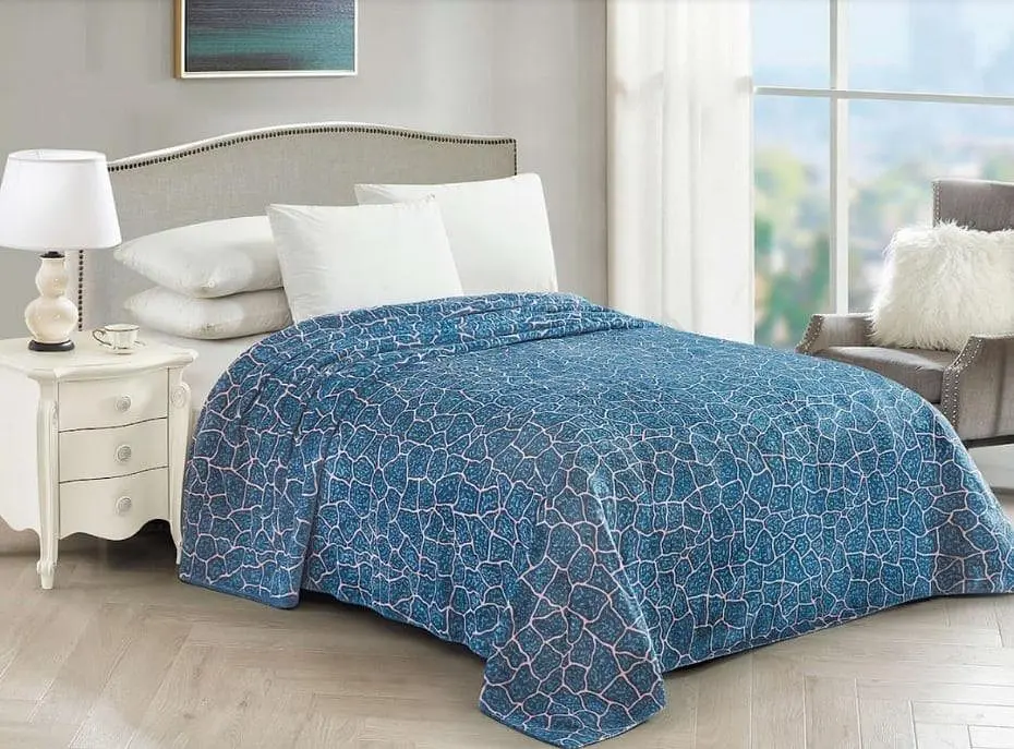 Плед Ecotton 150х220 см із мікрофібри Well Soft Камні блакитний (23478) - фото 2