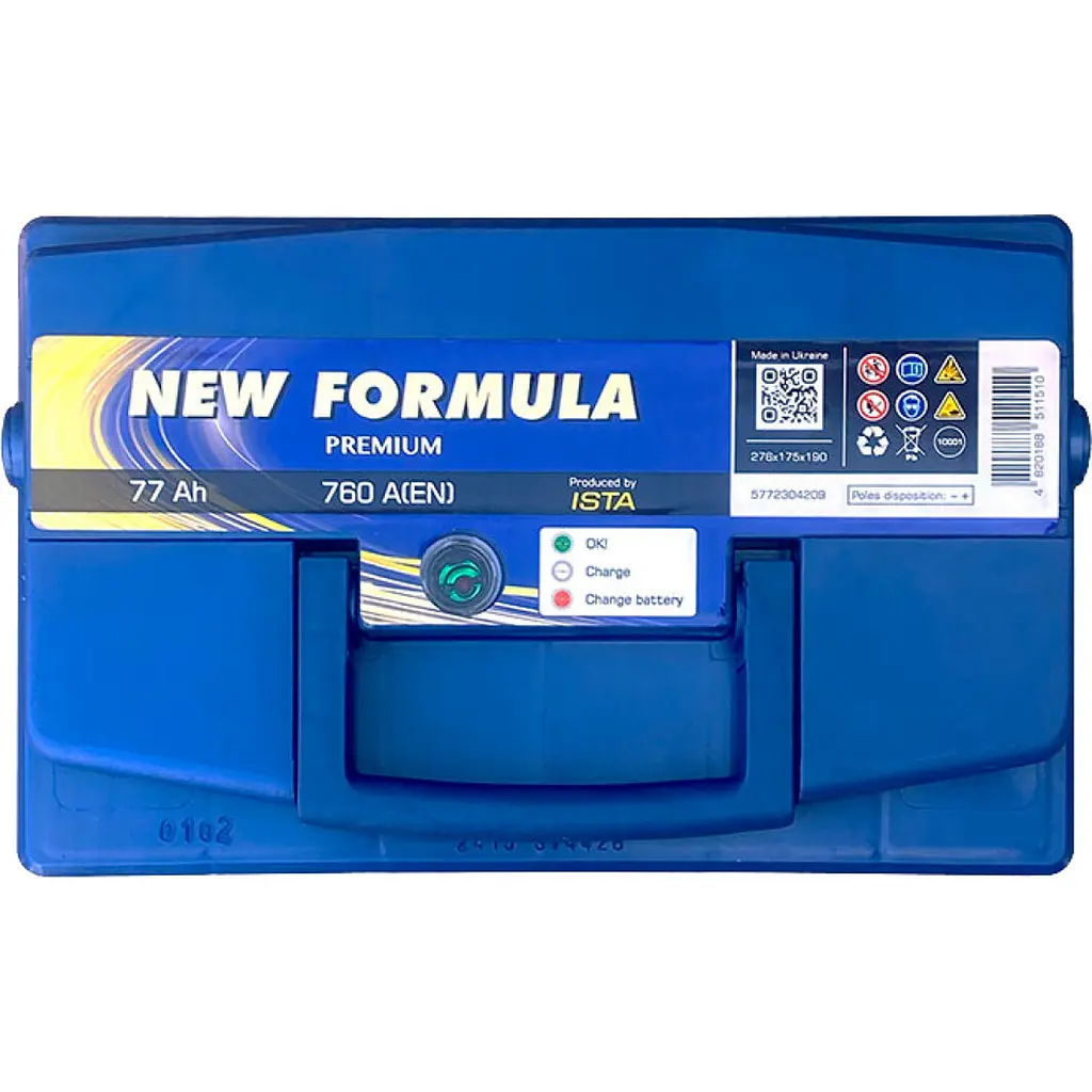 Автомобильный аккумулятор New Formula Premium 6СТ-77Ah (-/+) 760А (EN) - фото 2