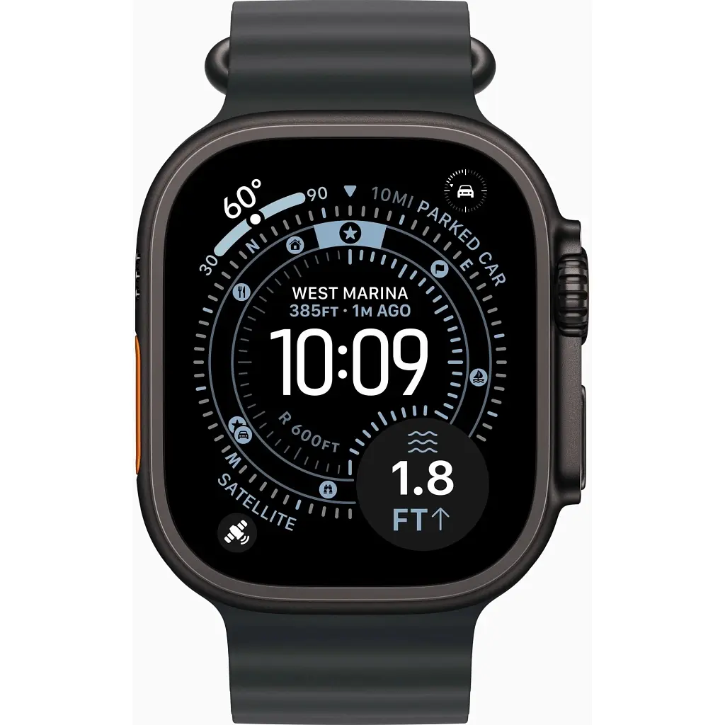 Смарт-часы Apple Watch Ultra 3 GPS + Cellular 49mm Black Titanium Case with Black Ocean Band (MF0J4QP/A) - фото 2