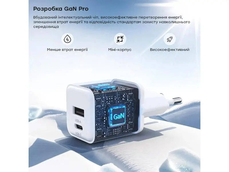 Мережевий зарядний пристрій Choetech PD5012 30 W GAN White (PD5012-EU-WH) - фото 5