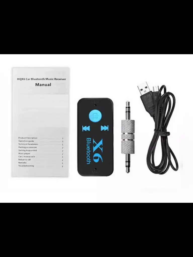 Bluetooth-адаптер ресивер AUX X6 з мікрофоном та TF-картою для автомобіля та аудіосистем - фото 3