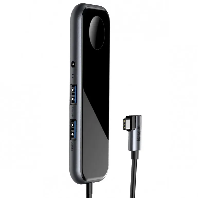 Адаптер хаб Baseus Multifunctional Type-C to 2xUsb3.0 HDMI 3.5mm+ PD + iWatch CAHub-AZ0G - фото 4