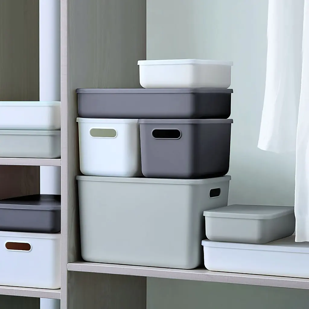 Ящик для хранения МВМ My Home FH-13 XL 360х257х160 мм серый (FH-13 XL GRAY) - фото 5