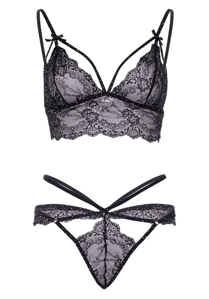 Leg Avenue Leg Avenue Strappy bralette and g-string Black L - фото 5
