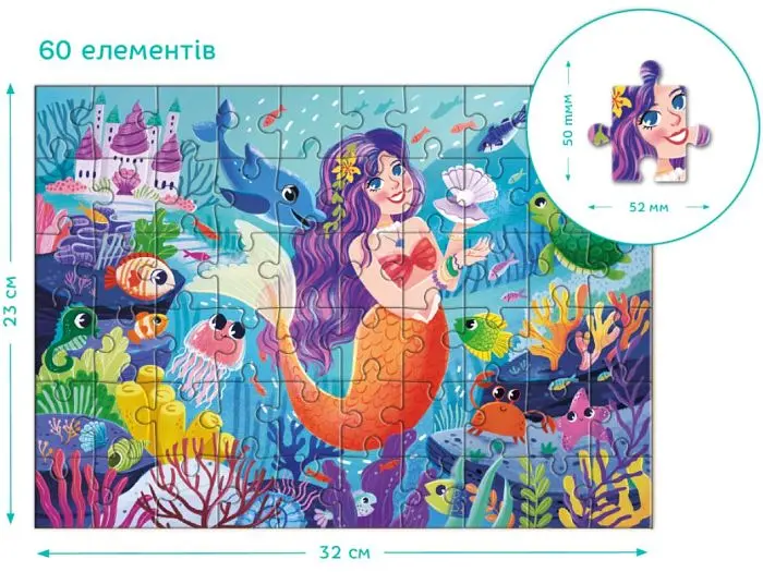 Пазл Русалонька, DoDo, 60 ел. - фото 3
