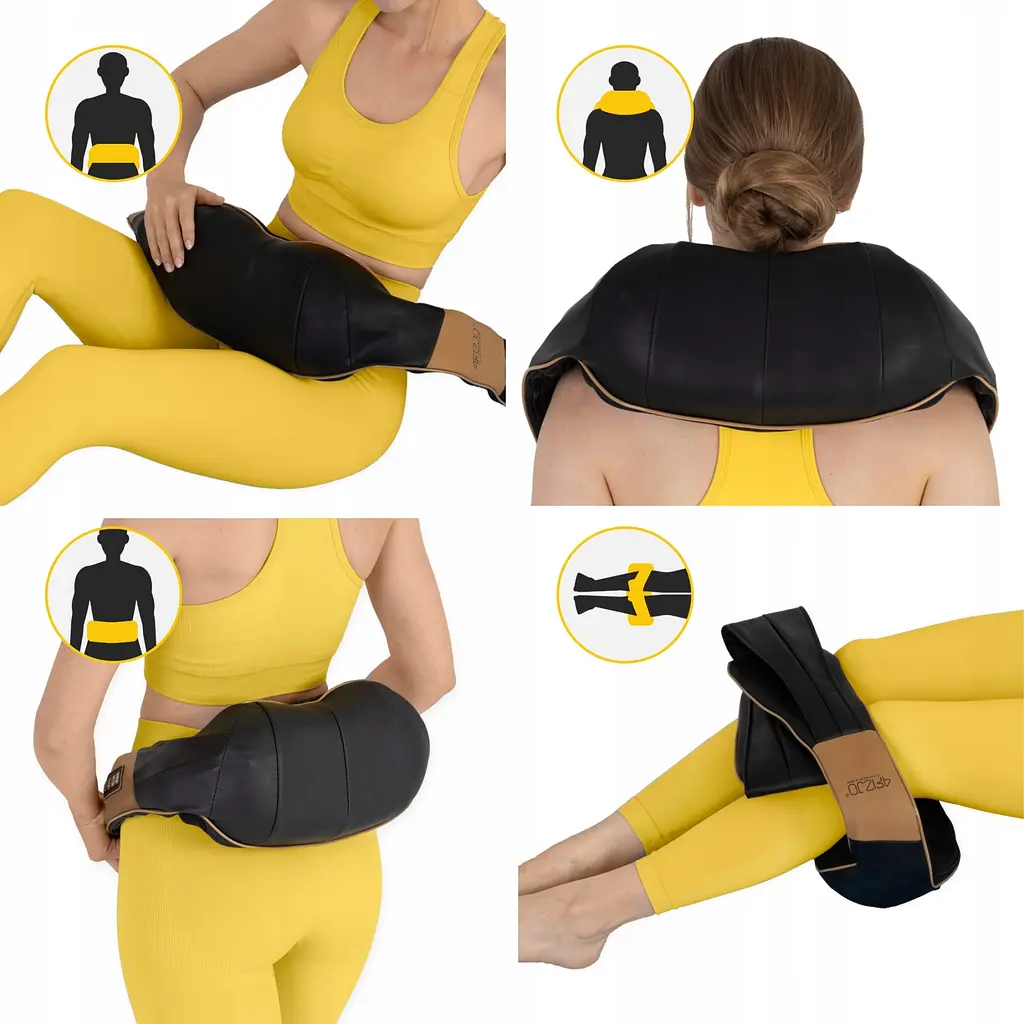 Накидка-масажер 4FIZJO Shiatsu Ultra+ для шиї та спини, акумуляторна 4FJ0566 Black/Gold (P-5907739319081) - фото 2