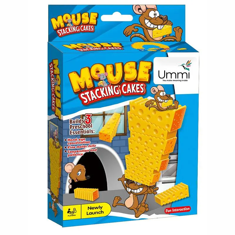 Настільна інтерактивна гра Ummi 707-B19 Mouse Stacking Cakes Game Yellow - фото 5