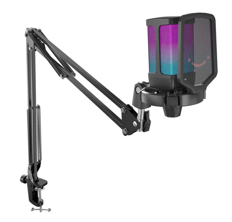 Микрофон c пантографом конденсаторный Fifine Q-6T-B RGB USB Black - фото 10