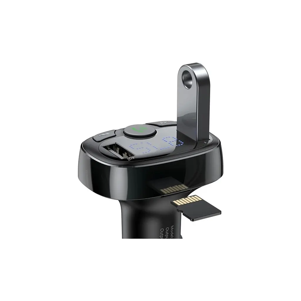 FM модулятор Baseus T Shaped S-09A 2 х USB Type-A, microSD Black (CCMT000001) - фото 6
