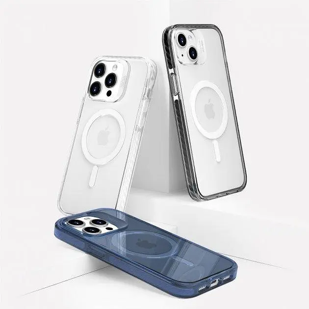 Защитный чехол Vokamo для iPhone 15 Plus с магнитным кольцом голубой (NVK010859) - фото 7