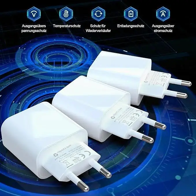 Комплект із 3 зарядних пристроїв USB C потужністю 25 Вт для iPhone - фото 6