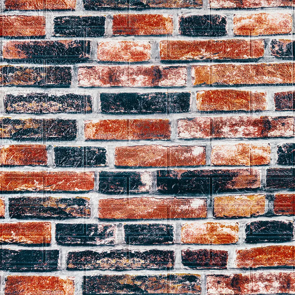 Самоклеюча 3D панель Sticker Wall SW-00001165 Під сіро-синю Катеринославську цеглу 700х770х3мм