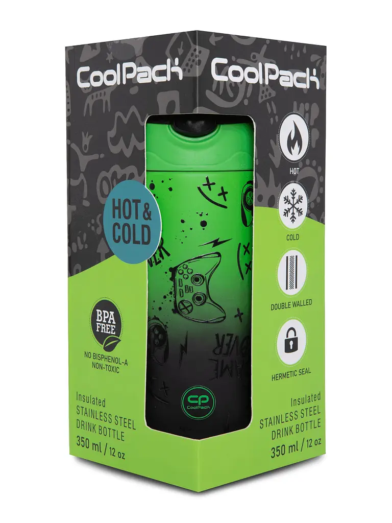 Пляшка COOLPACK BONO GAME OVER для води 350 мл металева (Z10969) - фото 2