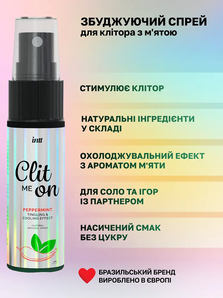 Возбуждающий спрей для клитора Intt Clit Me On, 12 мл (мята) - фото 5