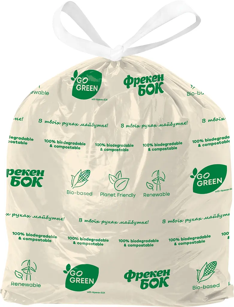 Пакеты для мусора Фрекен Бок Go Green с затяжками, 35 л, 10 шт. - фото 2