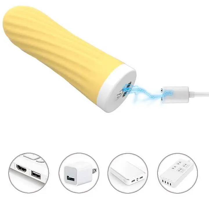 Мини-вибратор «Rechargeable Silicone Touch» 10 режимов вибрации желтый K0984-2 - фото 4