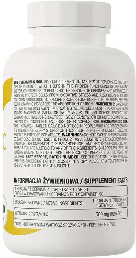 Вітаміни та мінерали OstroVit Vitamin C 500, 90 пігулок - фото 2