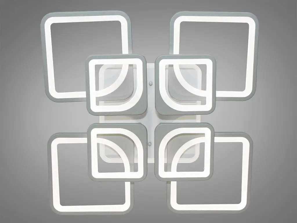 LED люстра в кухню с димером и цветной подсветкой, 190 Вт, серая - фото 2