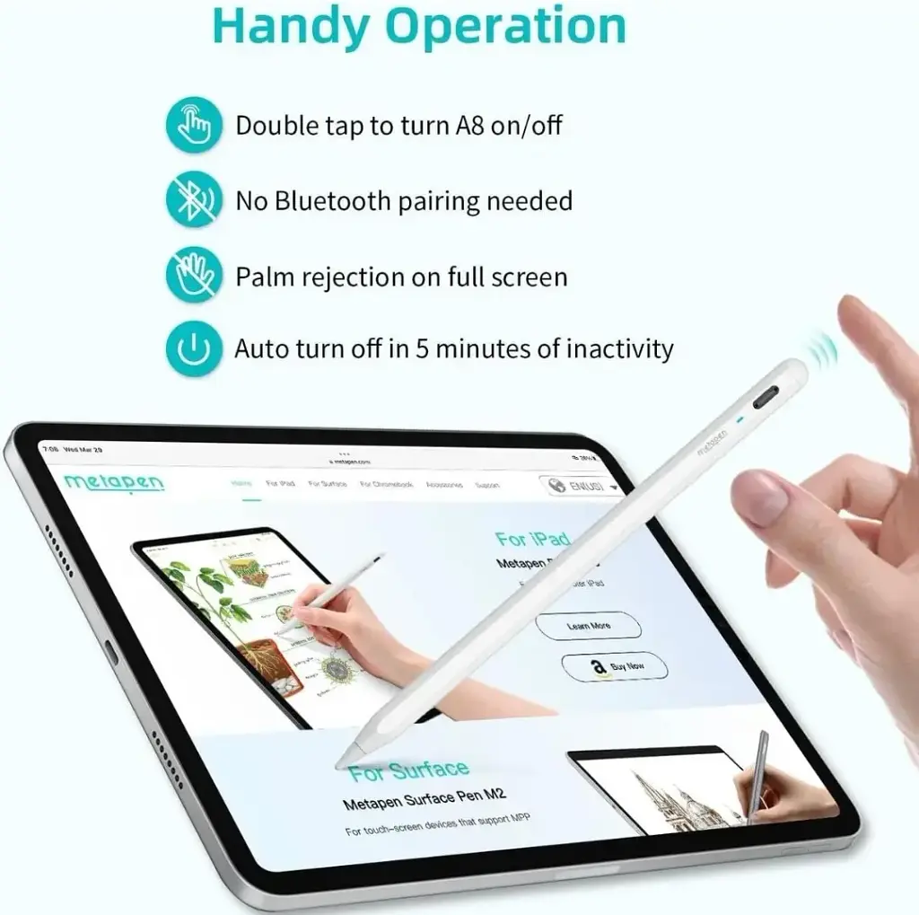Стилус Metapen Pencil A8 для Apple iPad зі швидкою зарядкою - фото 6