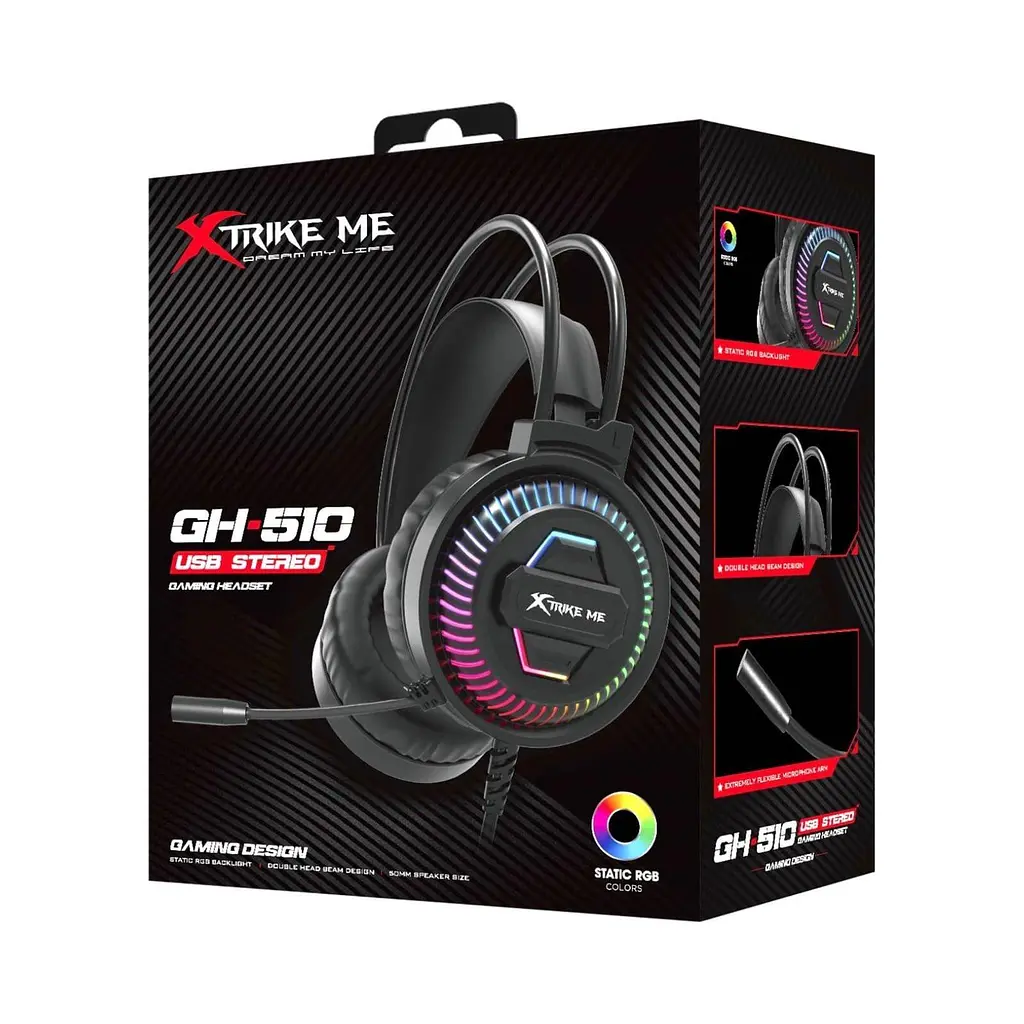 Ігрова гарнітура Xtrike Me GH-510 USB RGB Black (GH-510) - фото 4