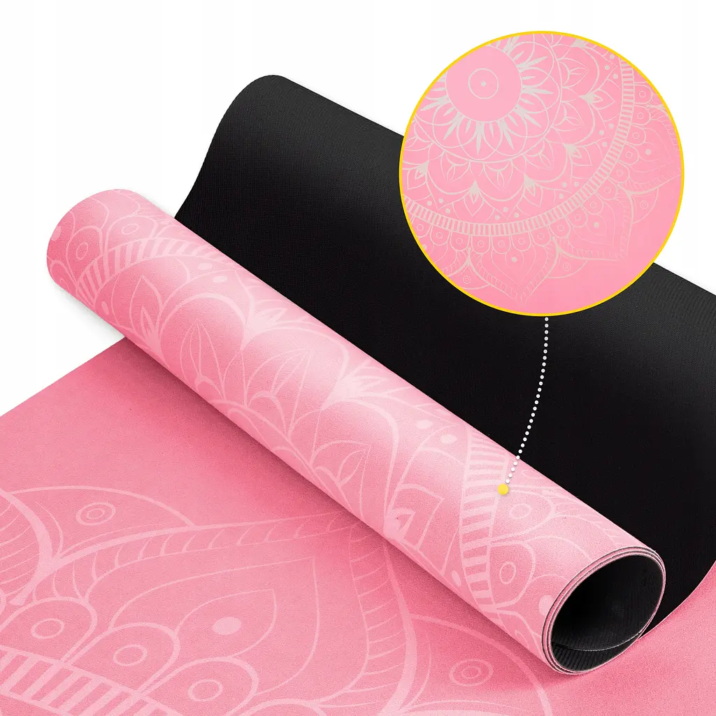 Килимок (мат) спортивний 4FIZJO замша 183 x 61 x 0.15 см для йоги та фітнесу Pink (P-5905973404419) - фото 8
