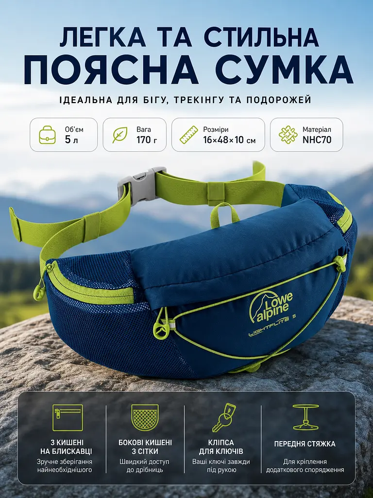 Сумка поясна Lowe Alpine Lightflite 5 Azure LA FAE-81-AZ-5 Синя