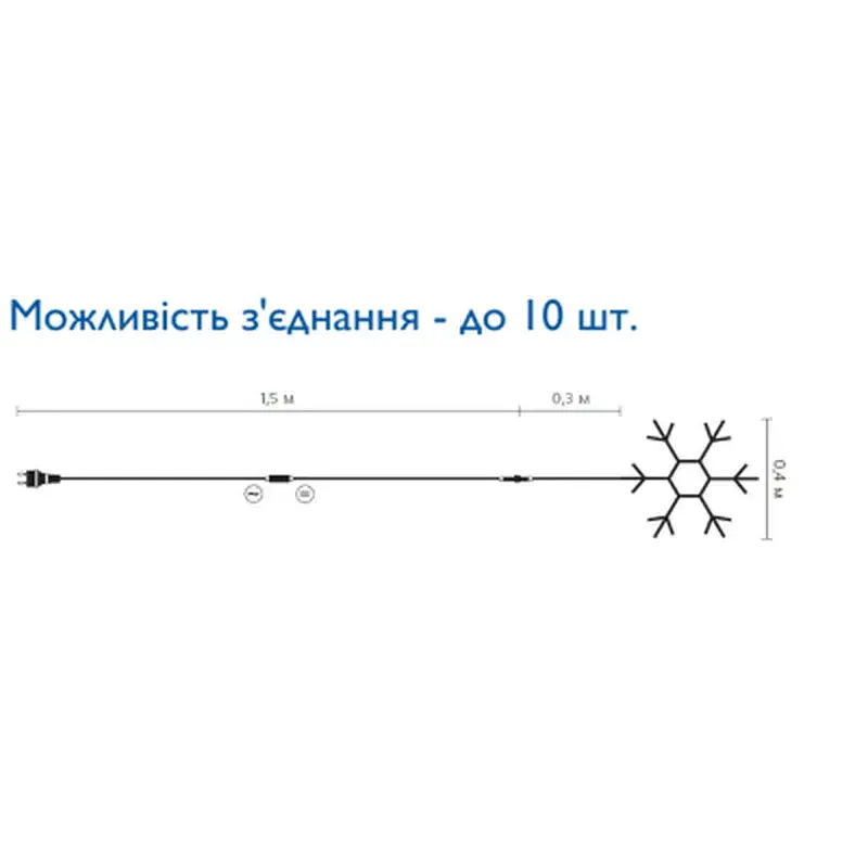 Гірлянда Delux Motif flash Snowflake 40 см білий IP44 EN (90012961) - фото 2