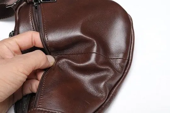 Мужская сумка-слинг кожаная 14737 Vintage коричневый - фото 3