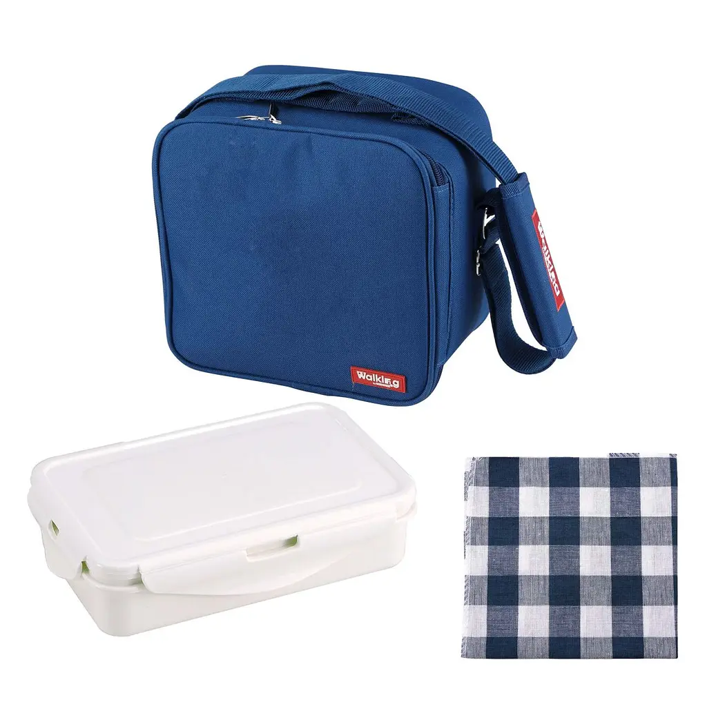 Сумка для обедов Bergner Walking business 5 предметов 23х22х13,5 см голубая (BG-3652-BL) - фото 2
