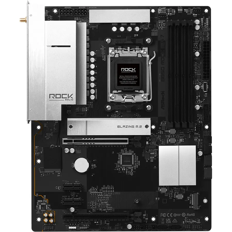 ASRock B850 ROCK WIFI 7 (AM5/B850, 4*DDR5, 2xPCIex16, HDMI, 4xSATAIII,2xM.2, 2.5GLan, ATX) - фото 3