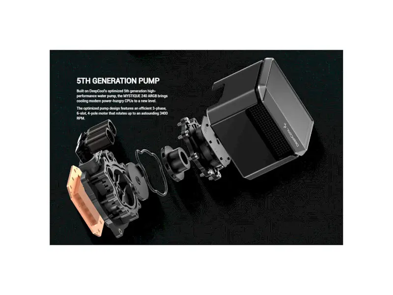 Водяне охолодження Deepcool Mystique 240 ARGB Black (R-LX550-BKADSNC-G-1) - фото 11