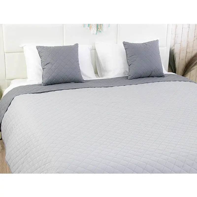 Покривало Руно двостороннє декоративне Grey 150x212 см сіре з ромбами - фото 7