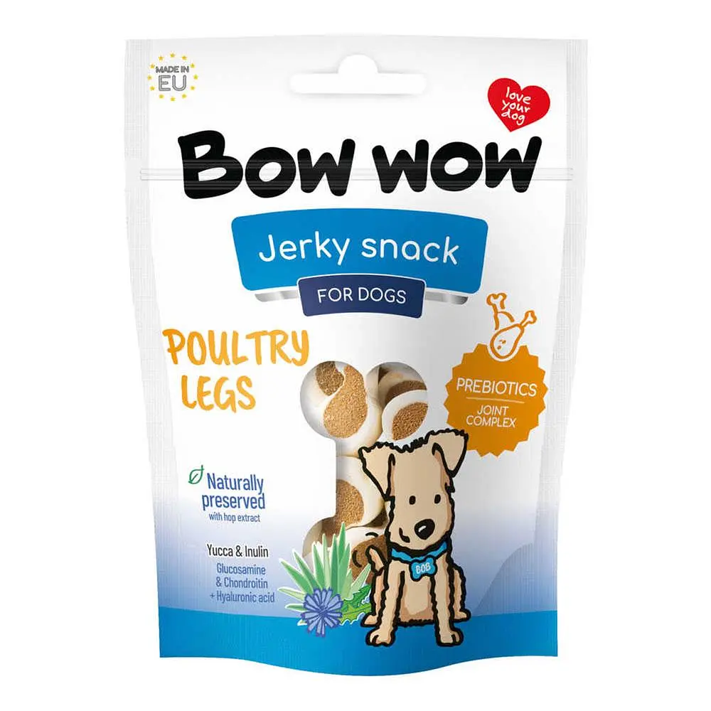 Ласощі для собак Bow wow снеки з куркою у вигляді курячої ніжки, 80 г