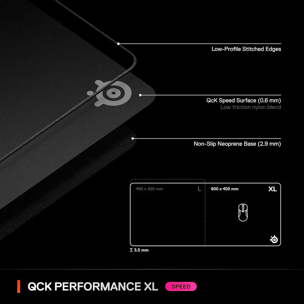 Ігрова поверхня SteelSeries QcK Performance XL - Speed 900x400x3.5мм (63431) - фото 11