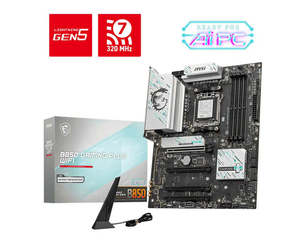 MSI Материнська плата B850 GAMING PLUS WIFI sAM5 B850 4xDDR5 M.2 DP WiFi BT ATX - фото 5