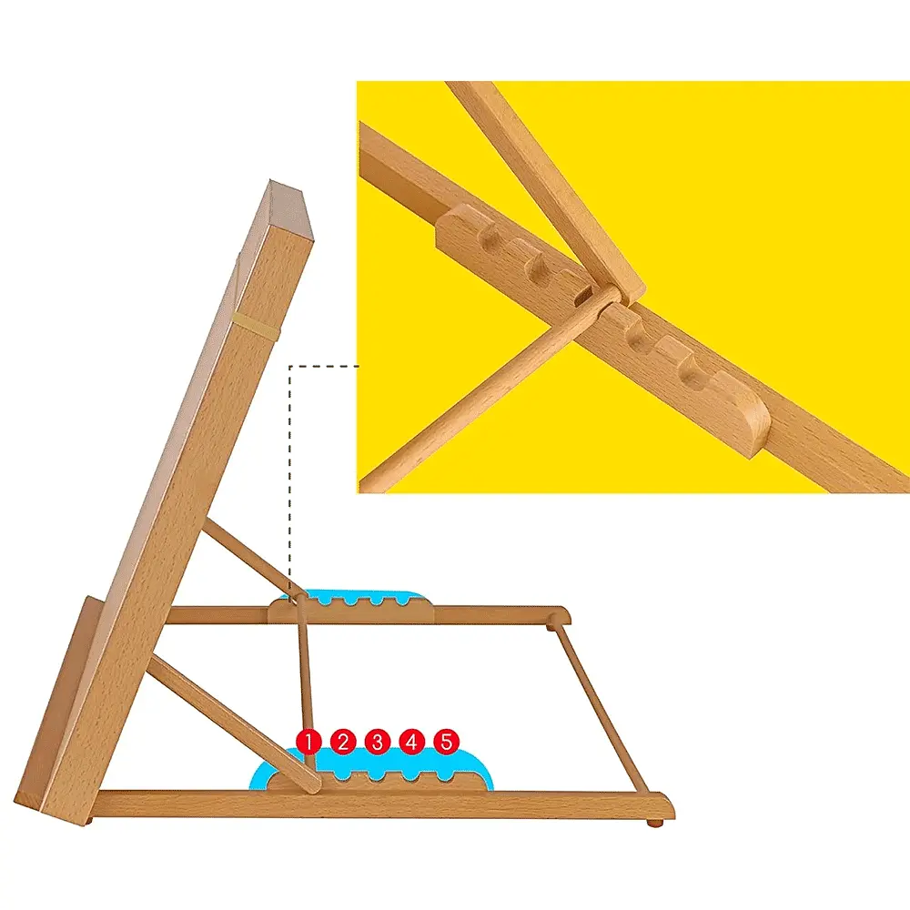Мольберт-планшет настільний 6076 А2 бук 65,1×48,3×48,3см MEEDEN (6975441361918) - фото 4