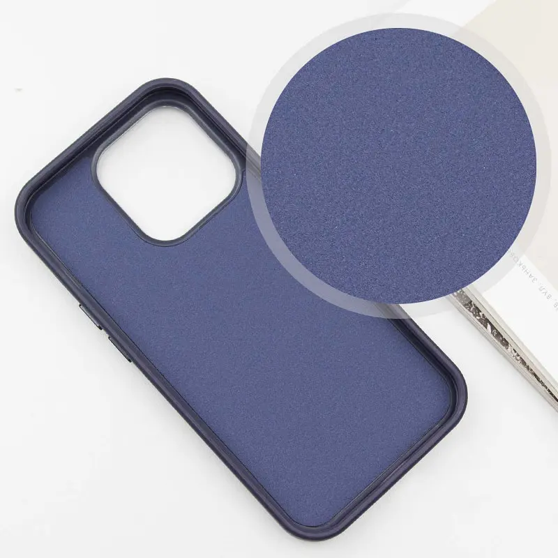 Шкіряний чохол SnapCase with MagSafe для Apple iPhone 15 Pro (6.1) Dark Blue - фото 4