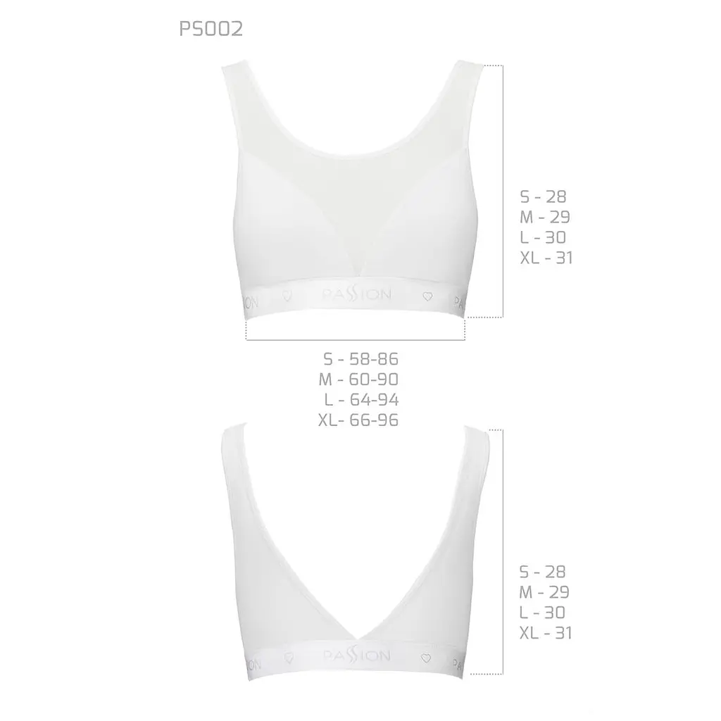 Топ з прозорою вставкою Passion PS002 TOP S, white - фото 5