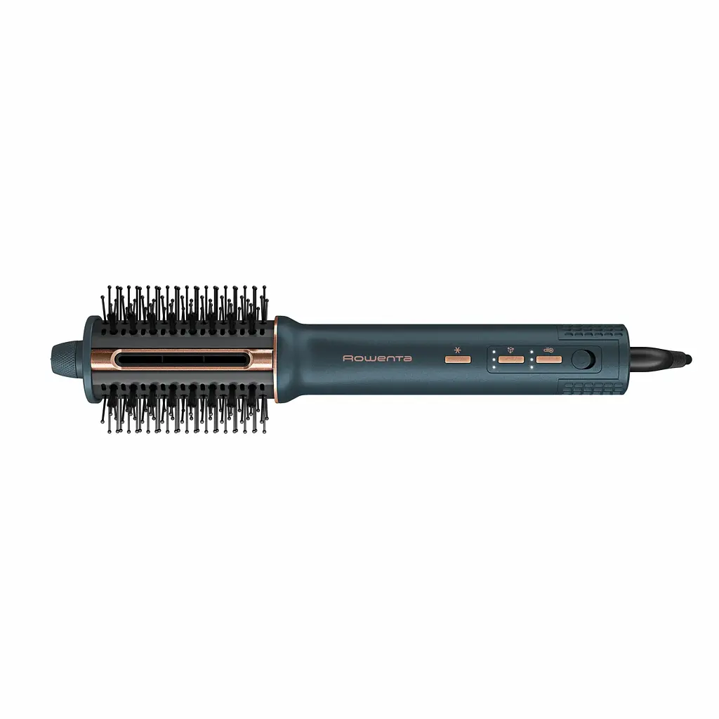 Фен Rowenta-щетка Air Brush 3D, 1200Вт, 3 режима, иониз-я, холодный обдув, функция фена, керамика, черно-золотой - фото 2