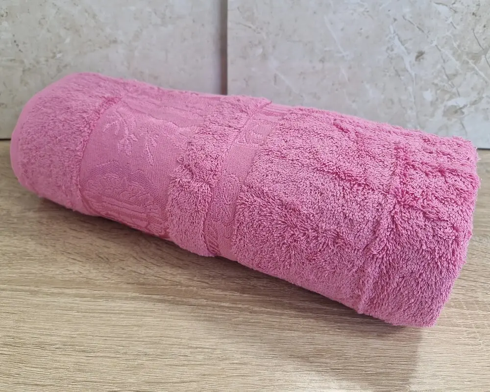 Турецький бамбуковий махровий рушник Zeron 70х140 Bamboo Pink - фото 3