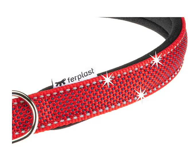Нашийник для собак Ferplast Daytona Deluxe C20/43 нейлоновий червоно-чорний 2х35-43 см 77202122 - фото 3