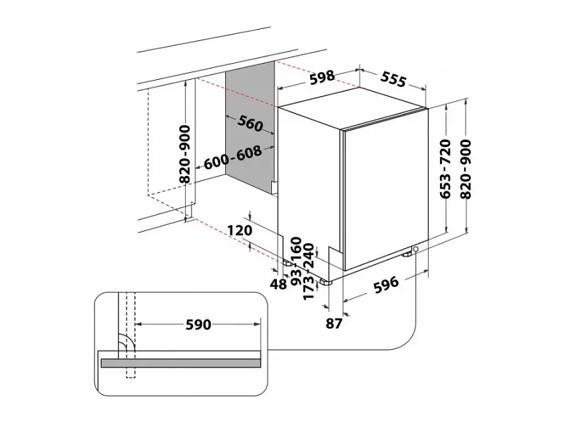 Вбудована посудомийна машина Whirlpool W2IHD526A - фото 4