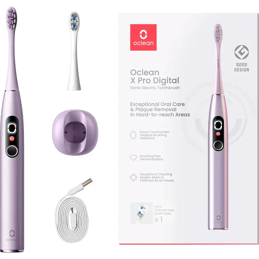 Електрична зубна щітка Oclean X Pro Digital Electric Toothbrush Glamour Purple [100971] - фото 4