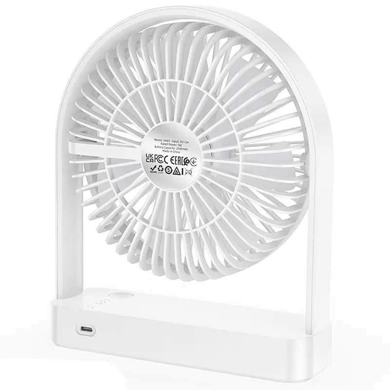 Настільний вентилятор Hoco HX65 ultra-thin desktop fan 2000 mAh White - фото 5