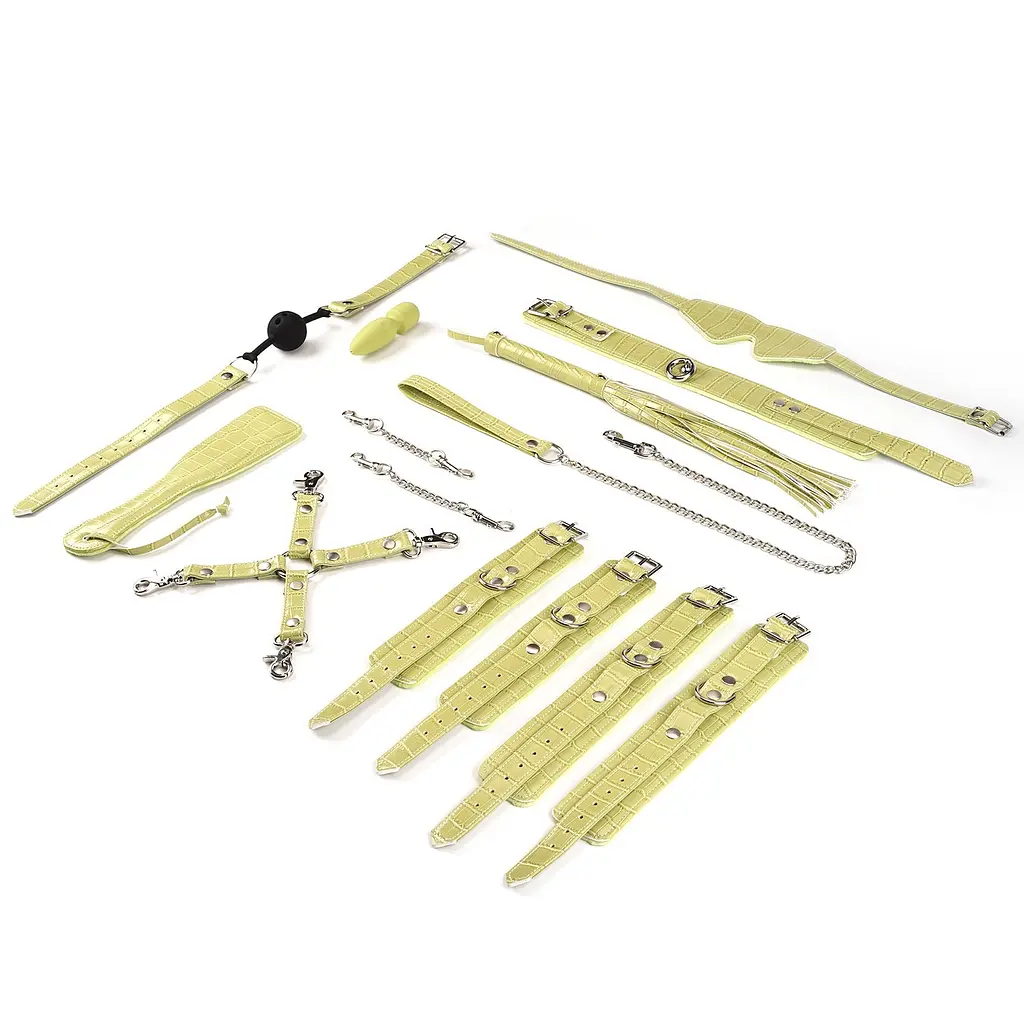 BDSM набір Liebe Seele Macaron Bondage Kit 9 шт. жовтий - фото 3