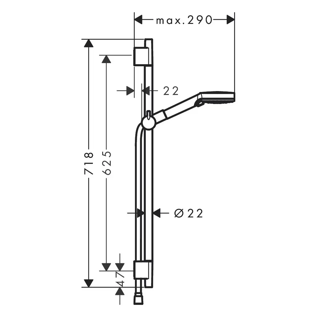 Душовий гарнітур Hansgrohe Vernis Blend 26422670 чорний матовий - фото 2