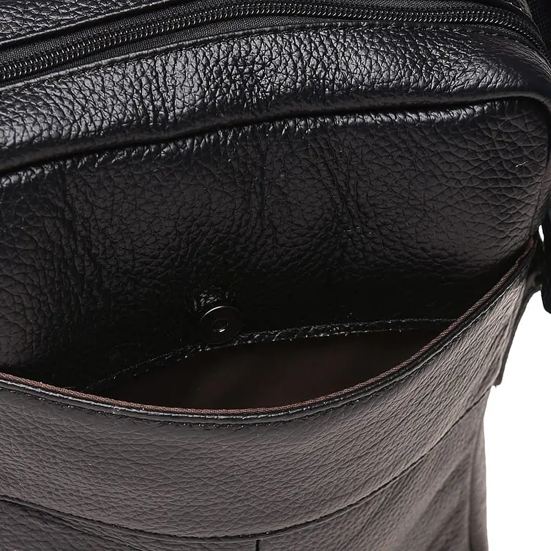 Чоловіча сумка Borsa Leather K18154 27x22x7 см Чорний (14783) - фото 8