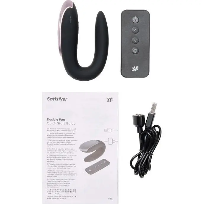 Смарт-вібратор для пар Satisfyer Double Fun Partner Vibrator Black (SO5058) [95355] - фото 12