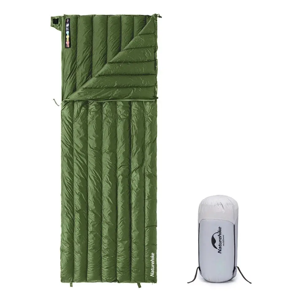 Спальник Naturehike CWM400 (CNK2300SD013) +6°C – с натуральным пухом - зеленый - фото 2