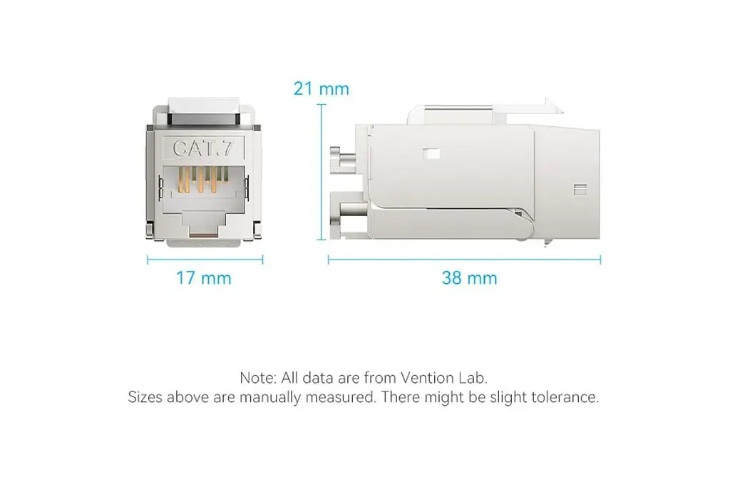 Интернет-соединитель Vention Cat.7 FTP 10 Гбит/с 600 МГц переходник RJ45 Разъем LAN RJ 45 Ethernet Коннектор Серый (IRJH0) - фото 3